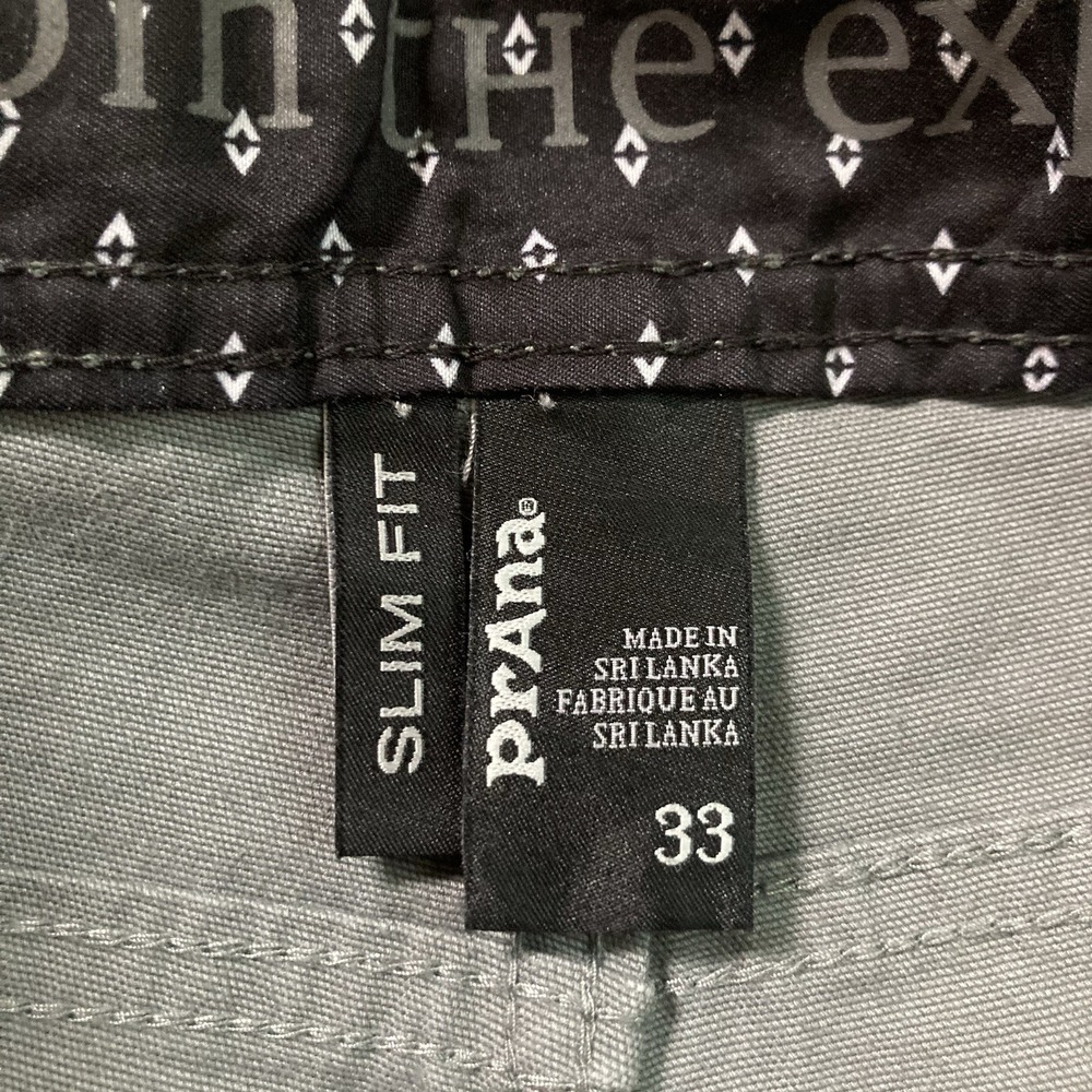 PrAna Pants Mens 33 Gray Slim Fit Organic Cotton Stretch Chino Casual - Picture 4 of 13